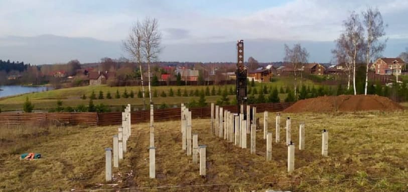 Фундамент на забивных ЖБ сваях