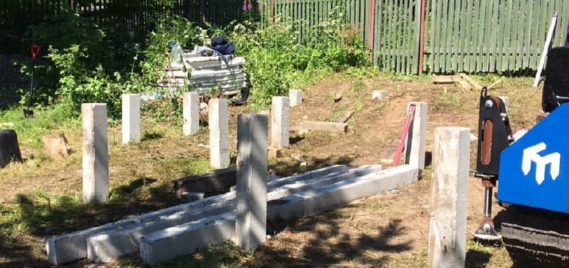 Фундамент на забивных ЖБ сваях