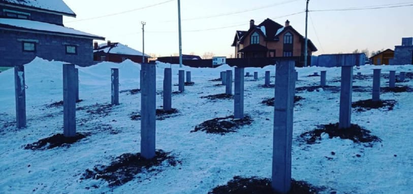 Фундамент на забивных ЖБ сваях