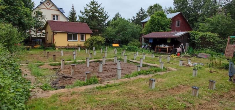 Фундамент на забивных ЖБ сваях